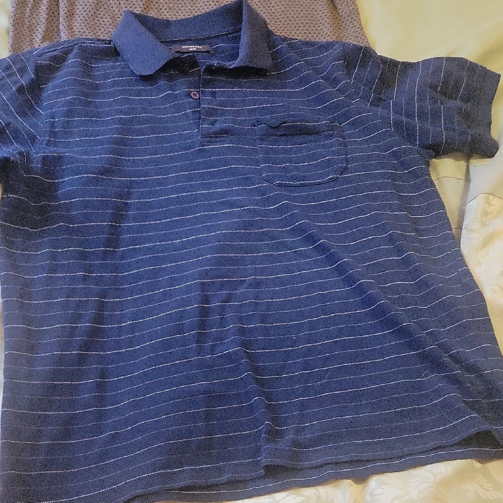 Navy Striped Polo Shirt